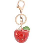 Rhinestone Apple Bag Charm Keychain images