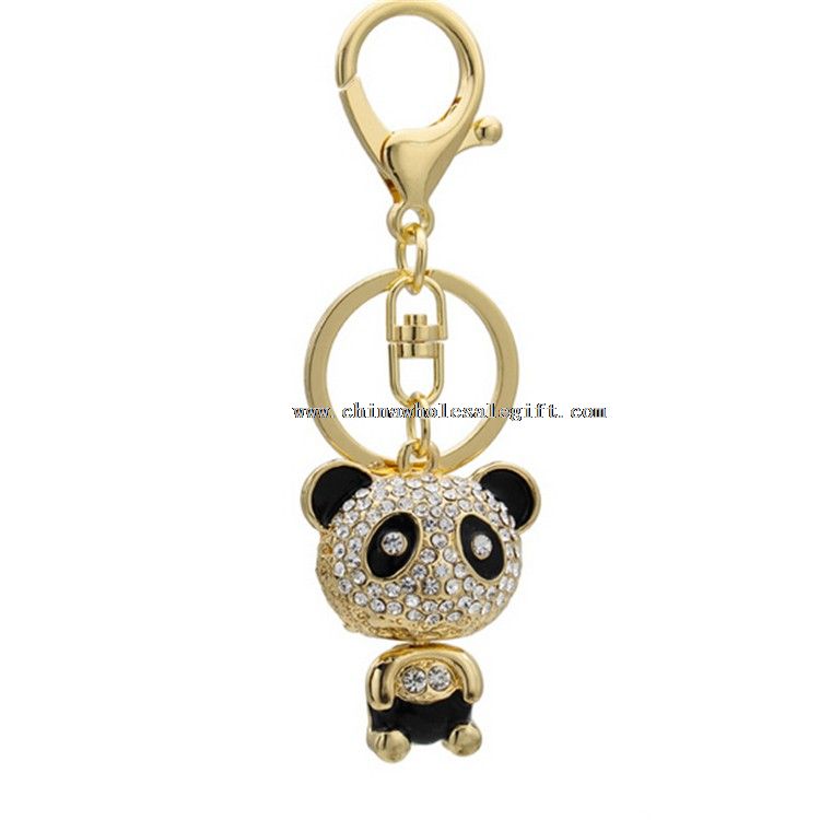 Mini søt Panda Crystal Souvenir nøkkelring