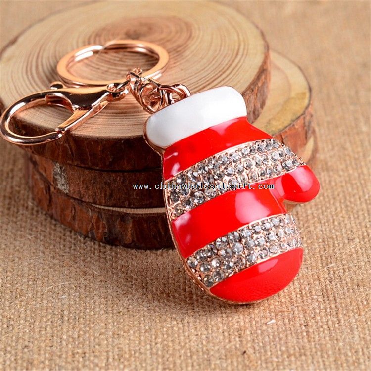 Berlian imitasi Mini sarung tinju bentuk Keychain
