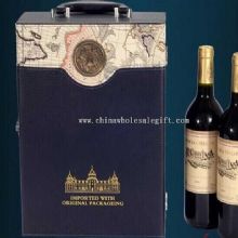 Caja de vino de regalo de cuero de lujo 2 botellas images