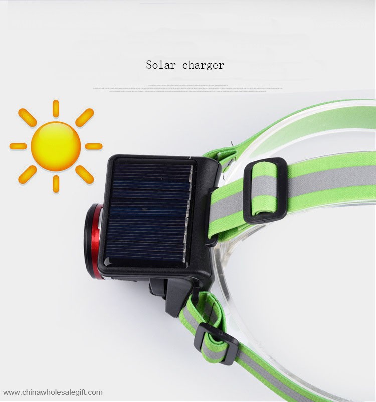 3w zoom solar charging rechargeable headlight