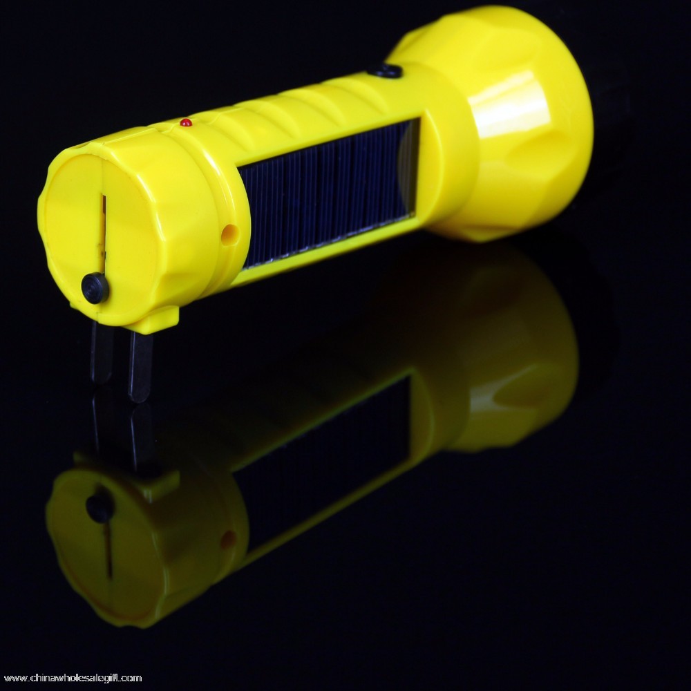 Solar Led Ficklampa Ficklampa Elektroniska Plast Ficklampa