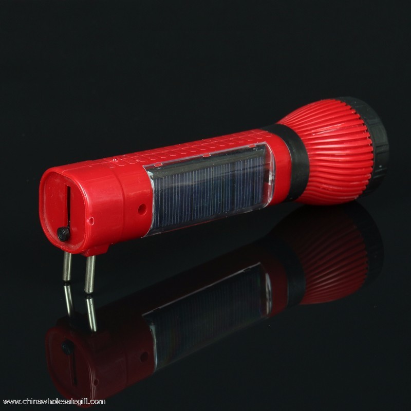 Solar Led Torch Flashlight Electronic Plastic WIth inside Power
