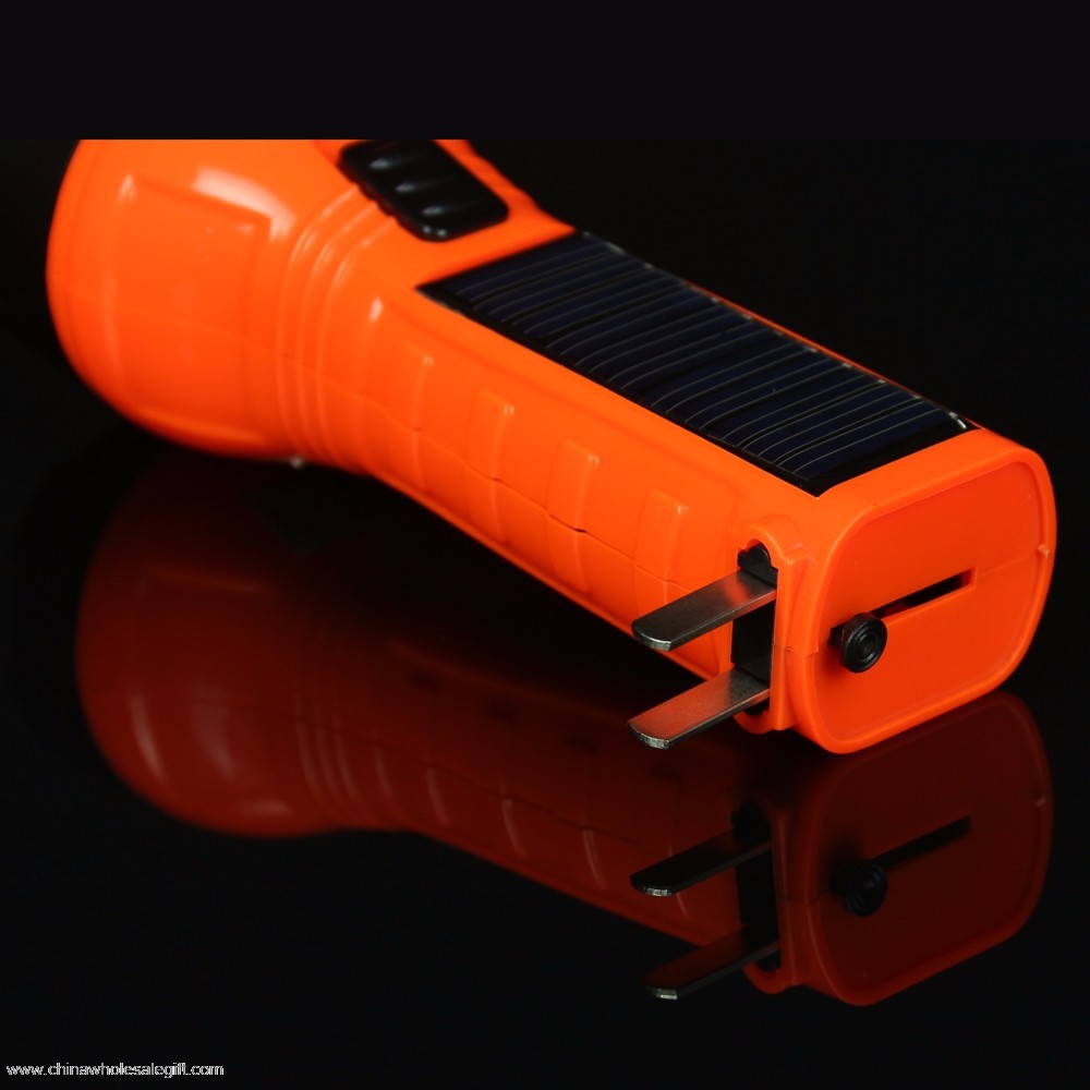 Solar Led Torch Flashlight Electronic Plastic EDC