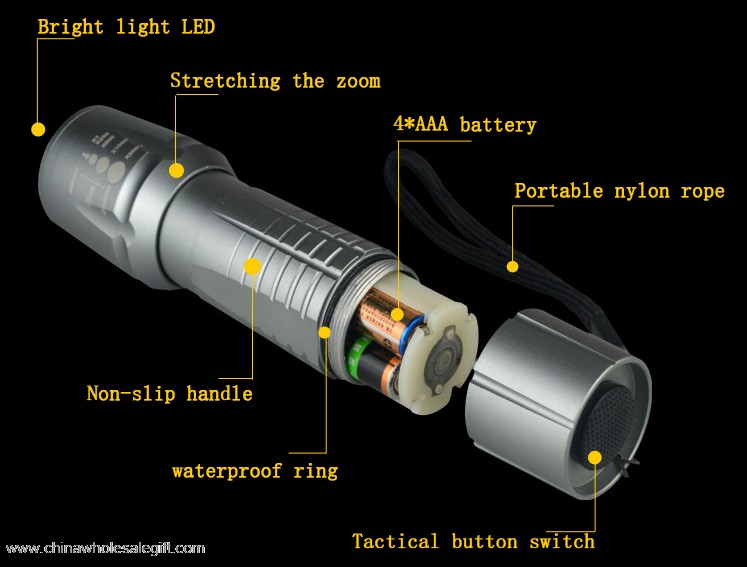  ABS alta potência led lanterna elétrica tática 