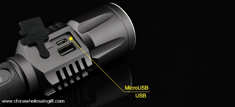 USB laddare vattentät 18650 Aluminium taktisk led ficklampa