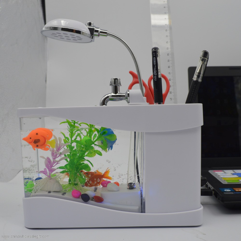 led ljus mini akryl USB fish tank