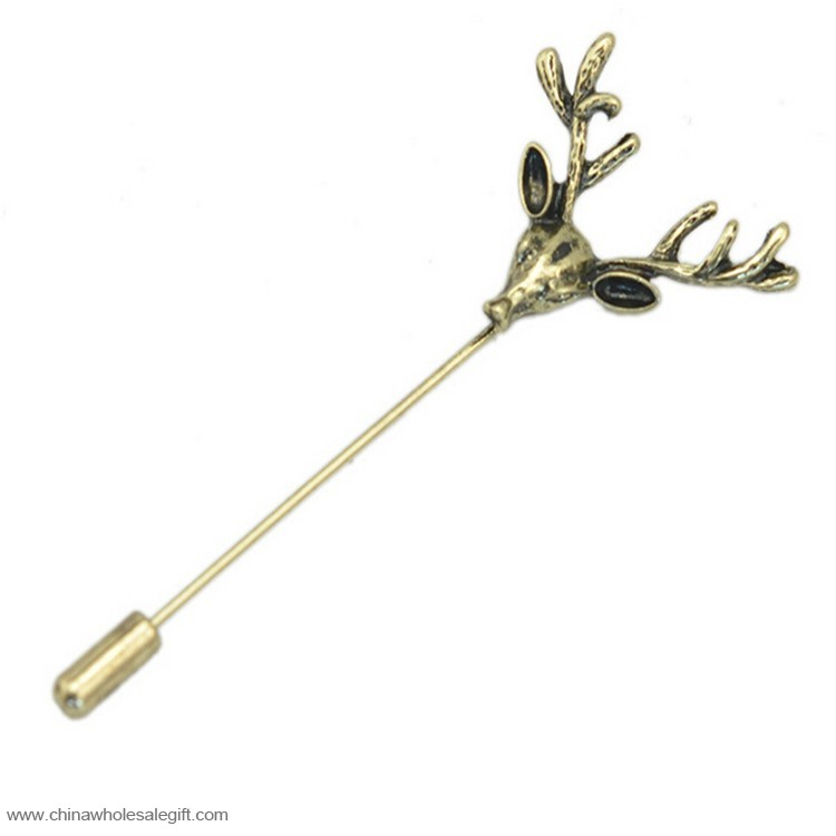 Gold Hirsch Mens Kragen Shirt Pin