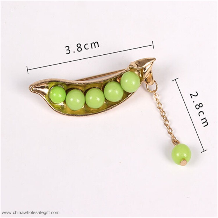 Green Bean Lapel Pin Chain badge