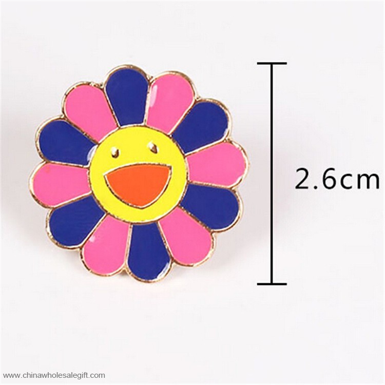  Sun Flower Logam Lencana Lapel Pin