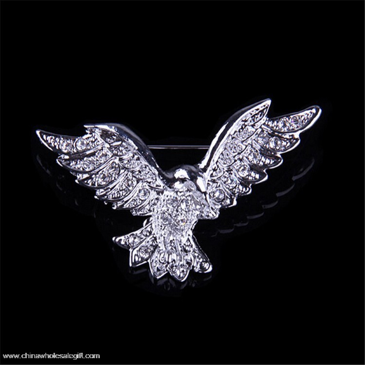 Crystal Eagle Figur Broche For Mænd Lapel Pin
