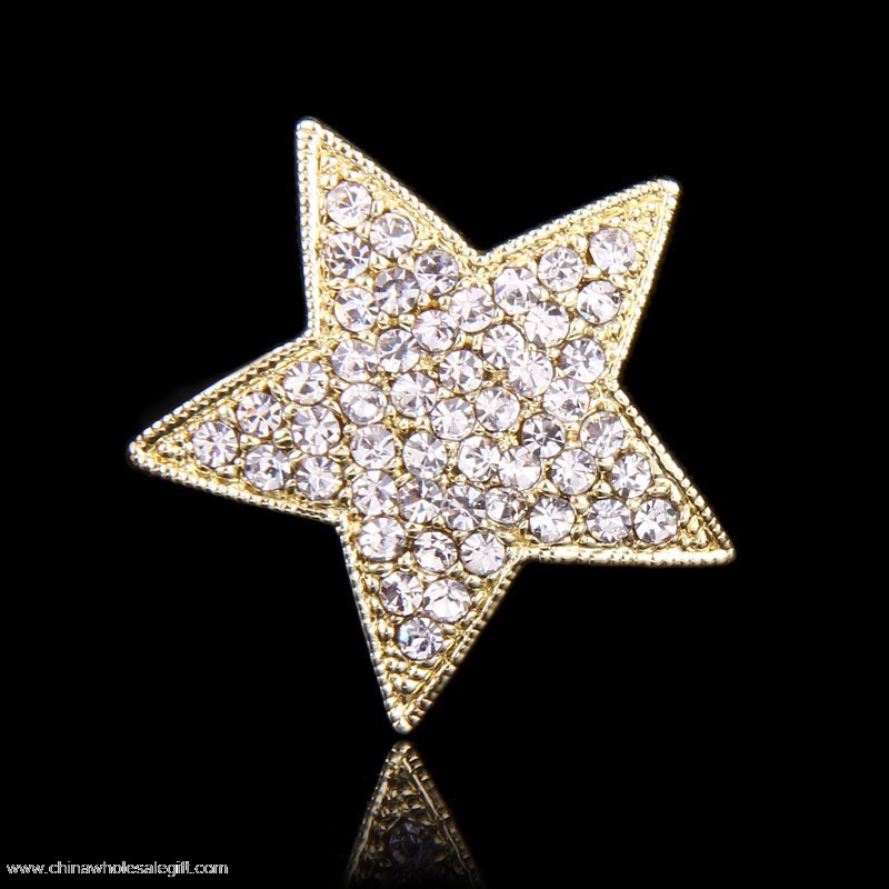 crystal metal lapel pin