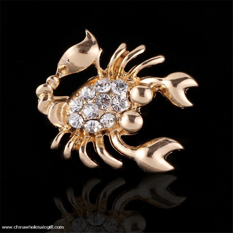 Scorpio Shape Diamond Lapel Badge Pins