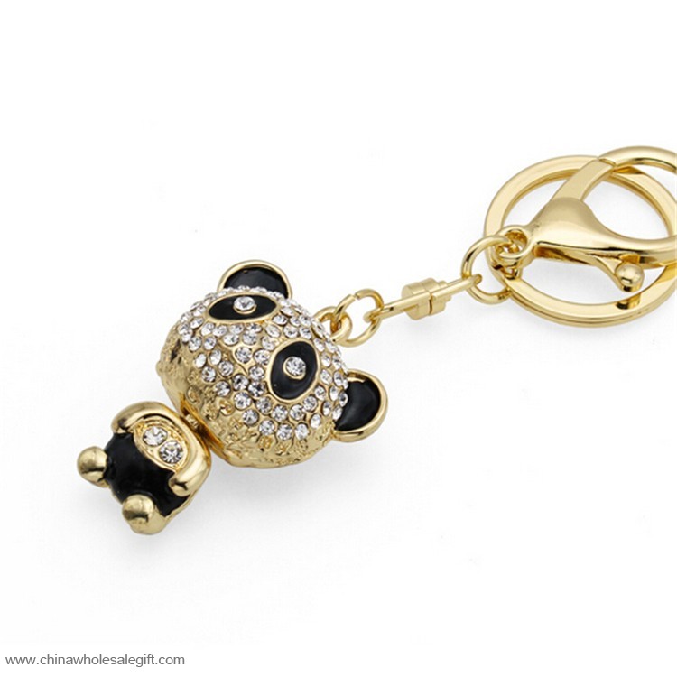 Mini Söt Panda Crystal Souvenir Nyckelring