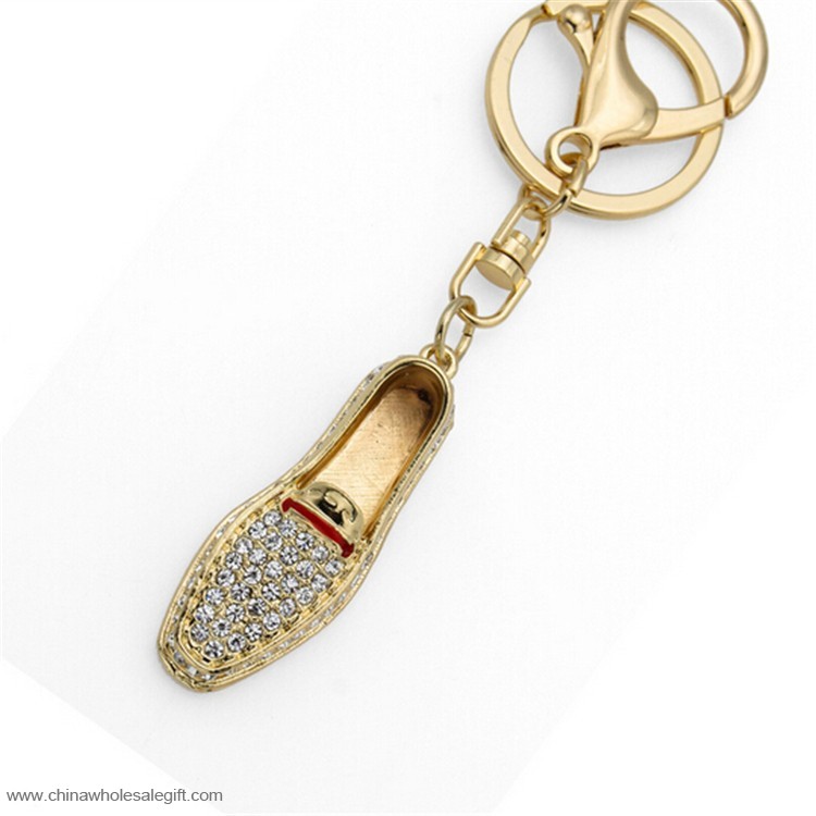 Crystal Men's Shoe Shape Gift Keychain 