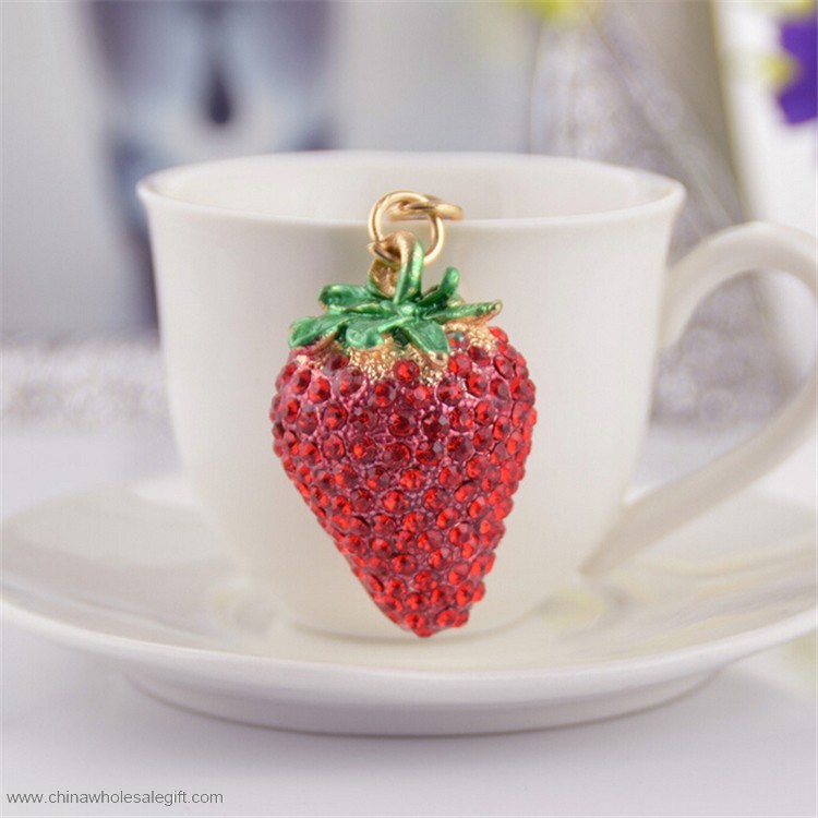 3D Mini Erdbeere Schlüsselanhänger
