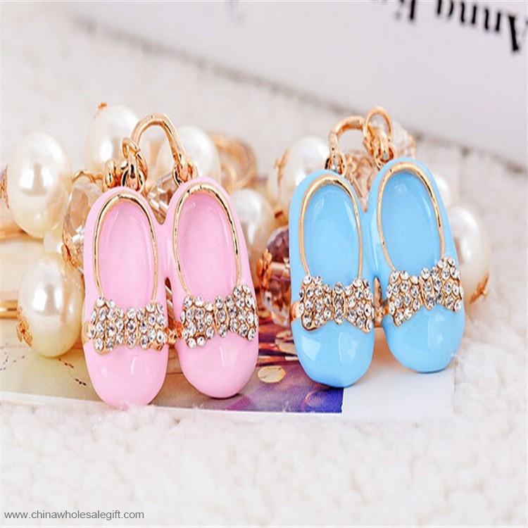 Baby Shoes Crystal Keychain 