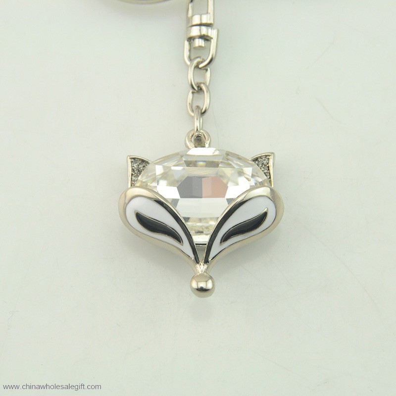 fox shaped crystal key chains