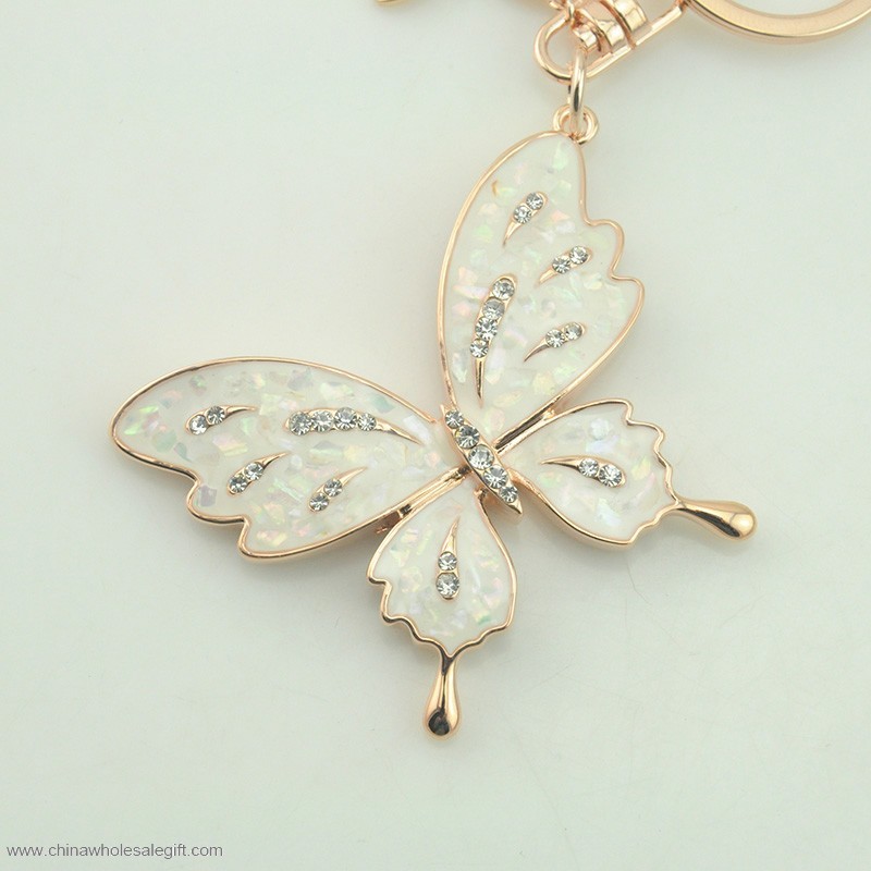 Lesklý rhineston motýl crystal keychain