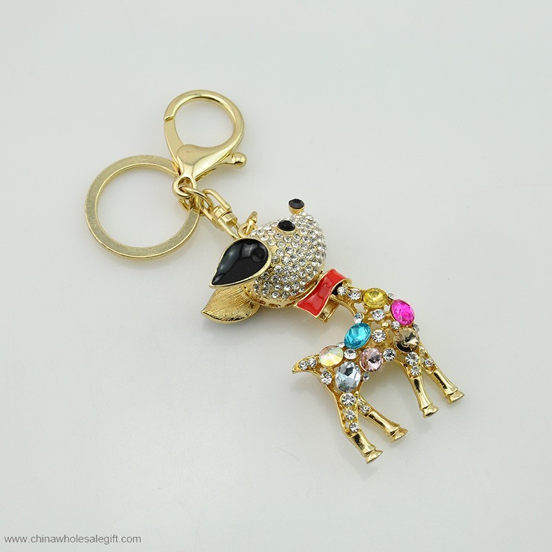 Deer Crystal Rhinestone Keychain