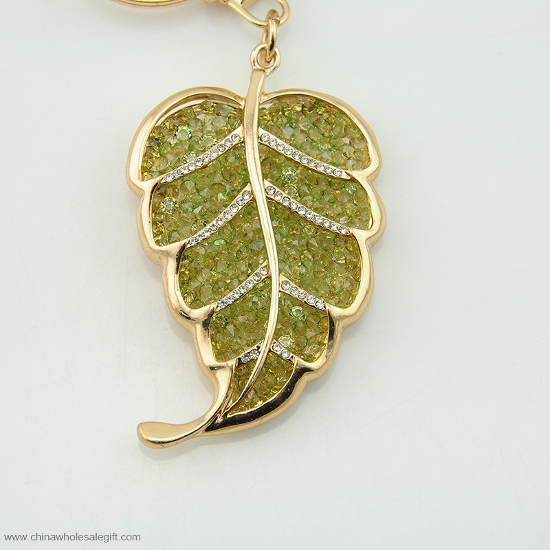 Green Colored Crystal Key Chain