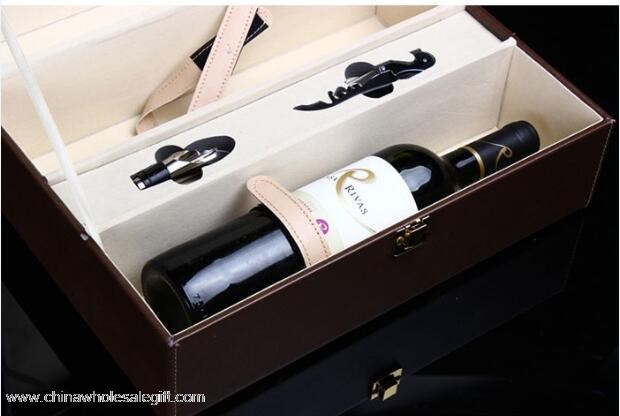 Leather red wine sets gift boxes