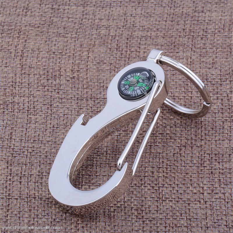 carabiner keychain with compass