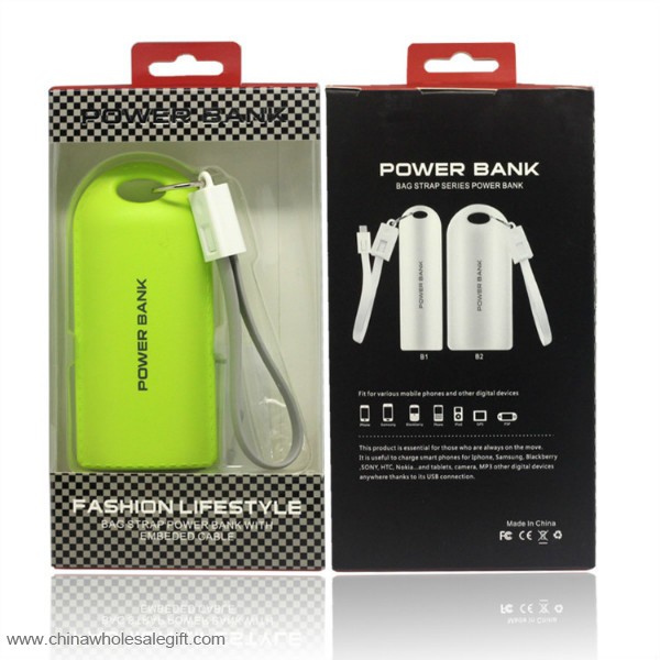 Gift power bank 5200mah with keychain cable 7