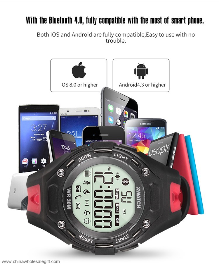 zdalnego sterowania wodoszczelny inteligentny zegarek dla Android/IOS