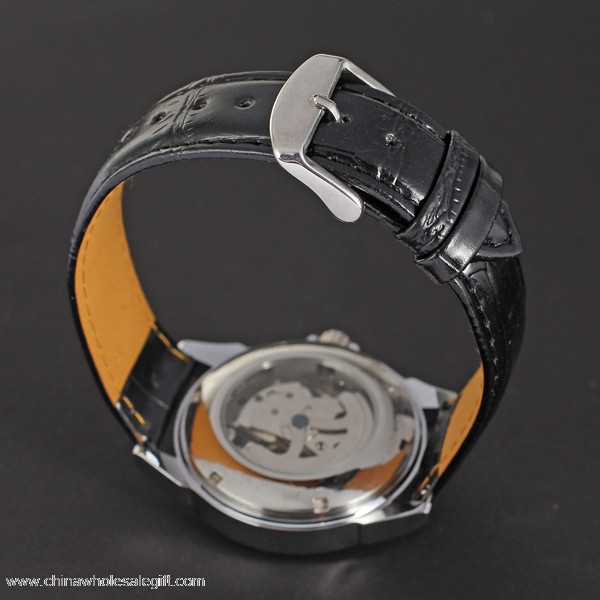 silver skeleton watch for men