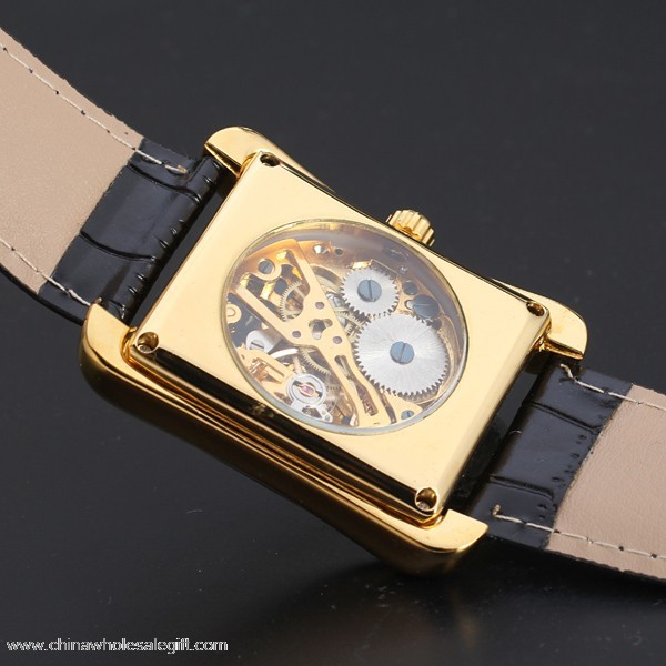 Meccanico Classico Automatico Scheletro in Acciaio Inox Uomo Dress Watch