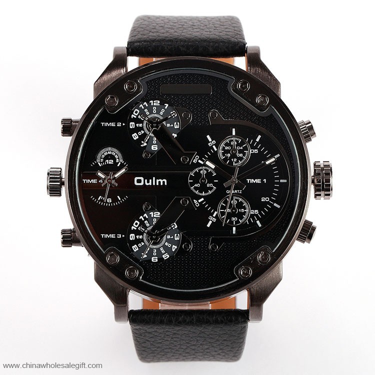  Men Dual Time Zone Large Dial Sports Watches 
