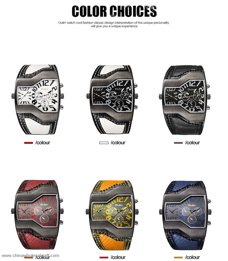 Men Military Watches With Leather Band 