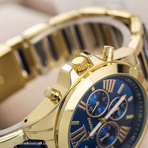 Relógio de pulso de Quartzo de Luxo Aço Inoxidável Banda