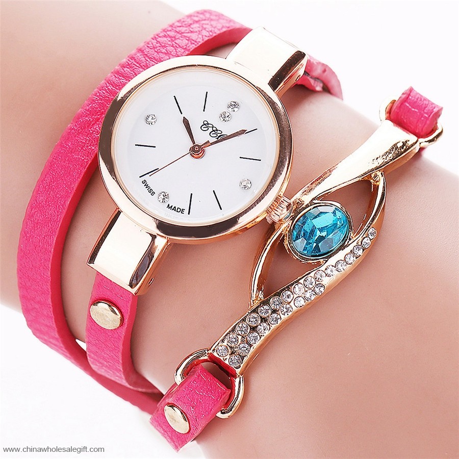  relógio de diamantes de bracelete de cristal 