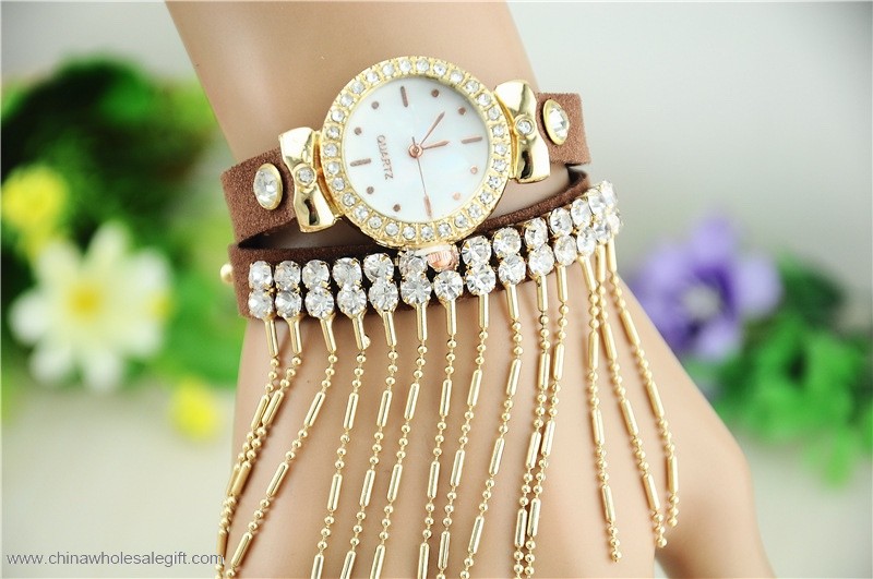 Frauen Kette Armband Crystal Luxusuhr