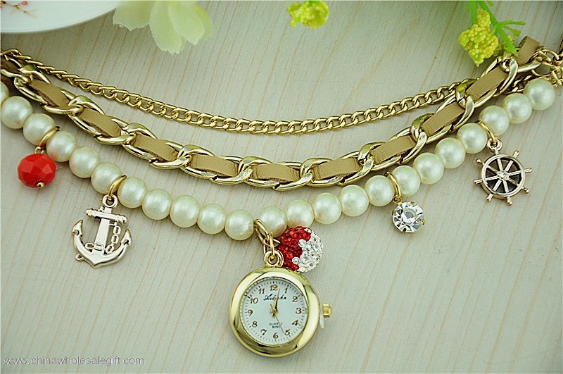 Pearl Ancre Pendentif Femme Luxe montre 