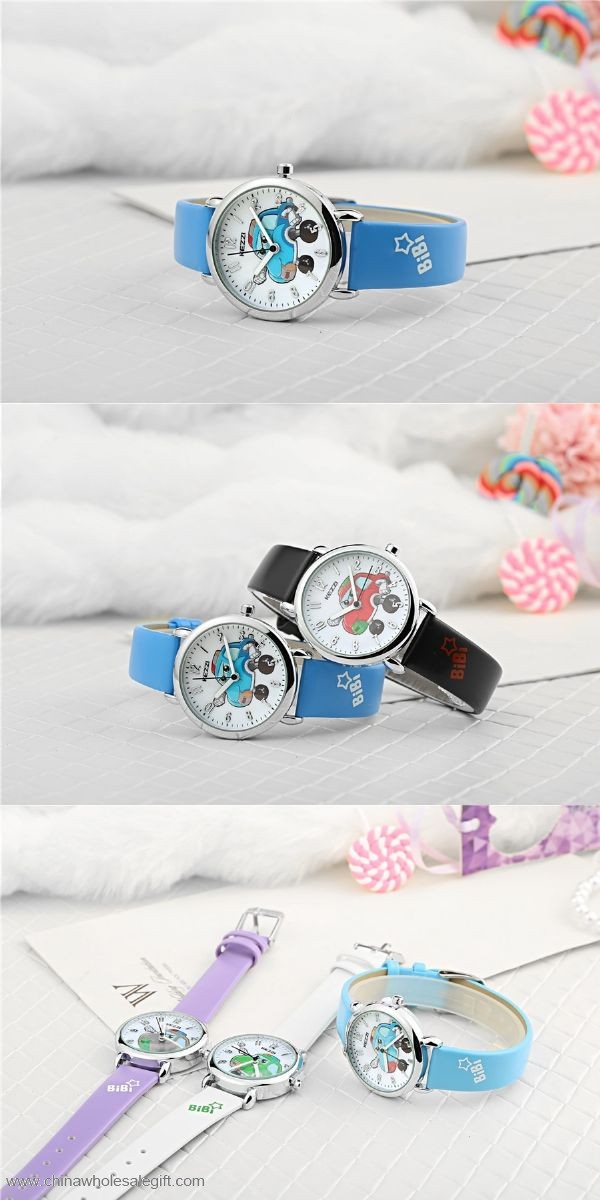  Bambini Kid Quarzo Pelle Sport Orologio da Polso 