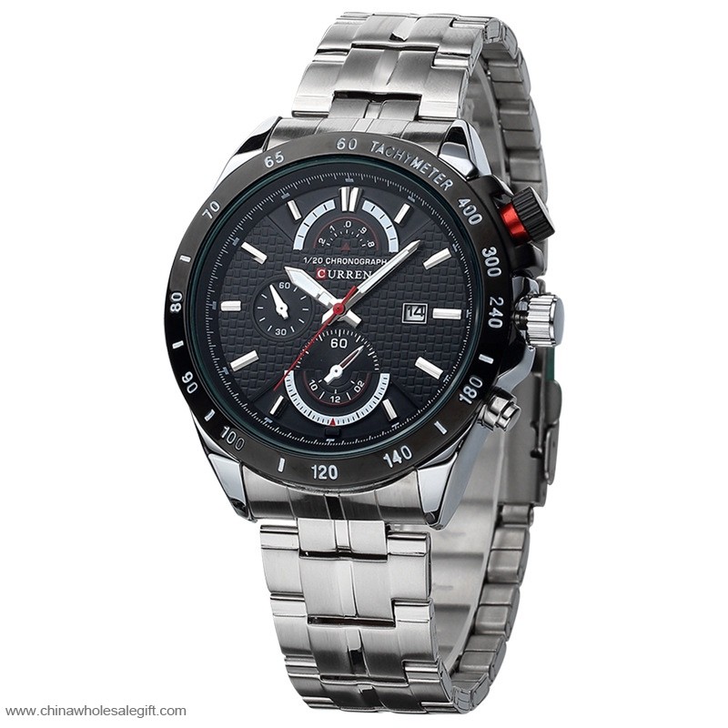 Stainless Steel Strap Analog Display Military Watches 