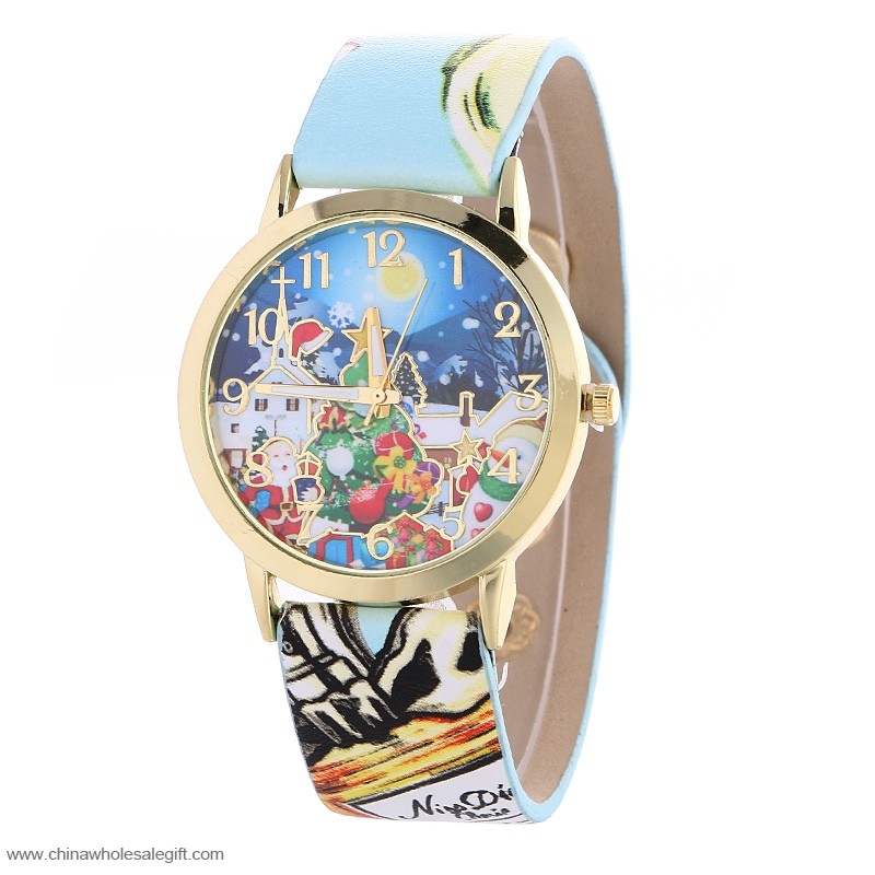 Snowman PU Leather Merry Christmas Watch