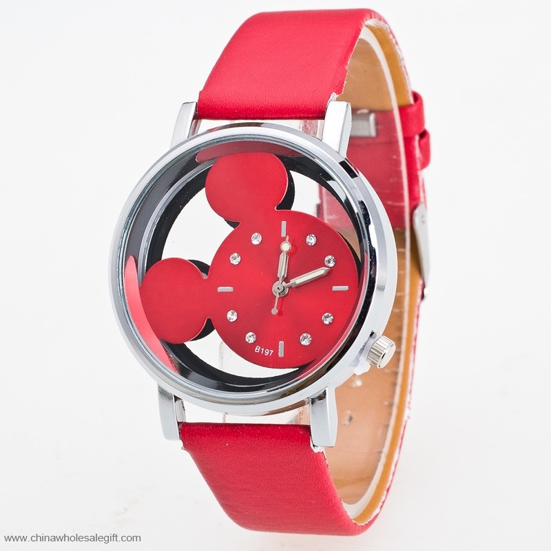  Kůže Myši Dial Diamond Hodinky 