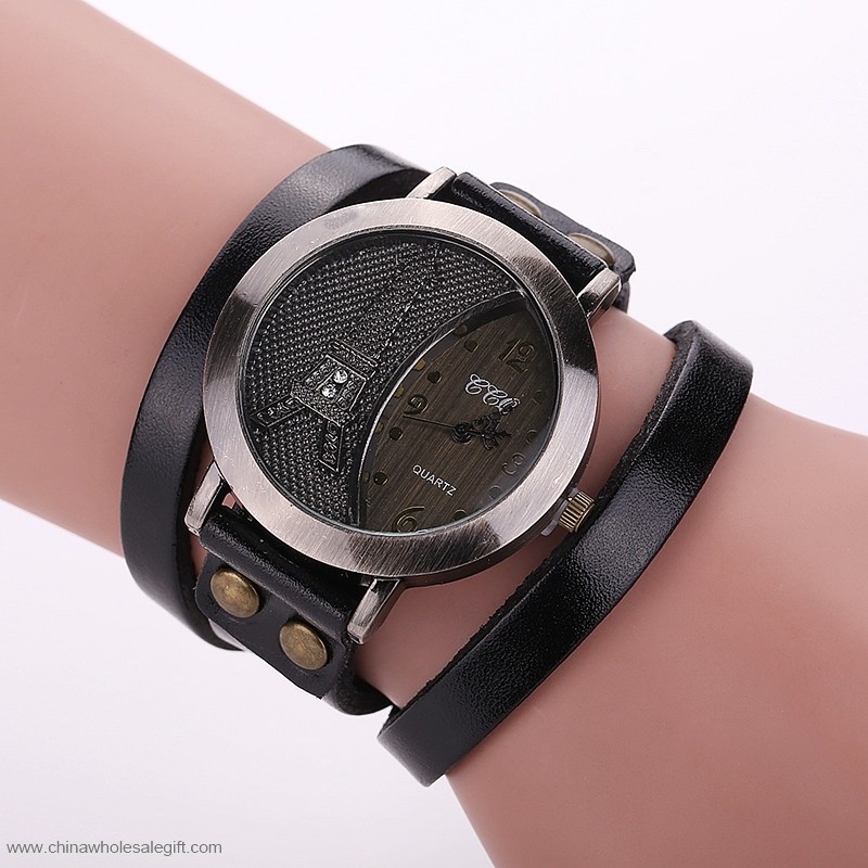 Vintage Leder Armband Armband-uhr