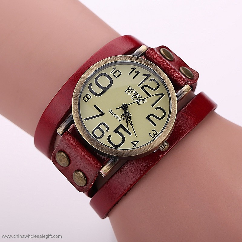 Vintage Kožený Popruh Náramek watch