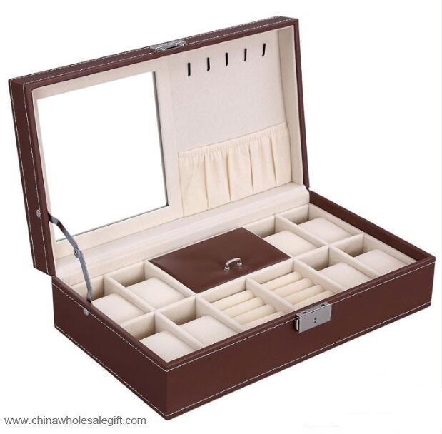 Luxury Watch Box 10 Velvet Pillow Slots