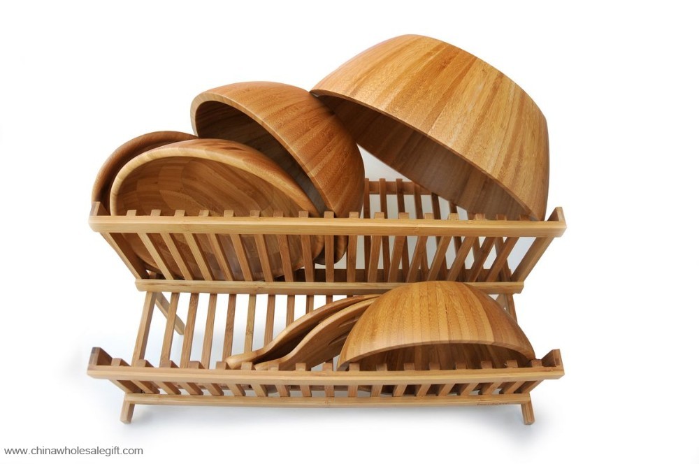 foldable bamboo dish drying rack